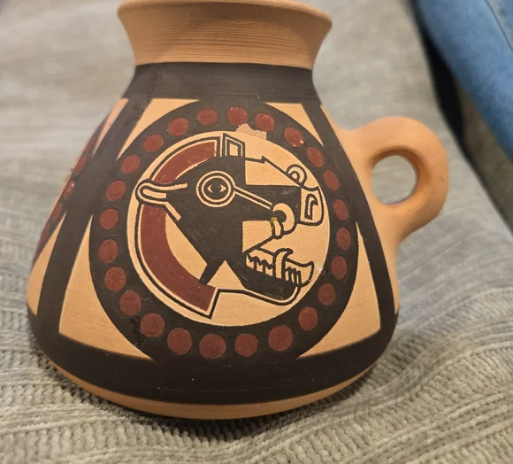 Handcrafted Southwestern Style Ceramic Art Vase with Indigenous Design - Picture 1 of 6